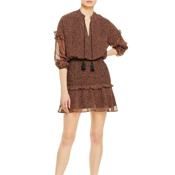 AQUA Printed Ruffled Mini Dress - 100% Exclusive In Leopard - Picture 4 of 9